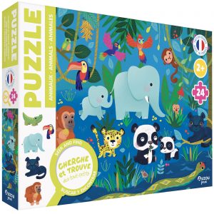 Puzzle cherche et trouve des tout petits les animaux - Auzou