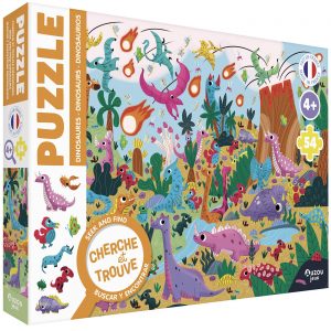 Puzzle cherche et trouve les dinosaures - Auzou