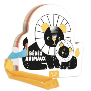 Mon premier livre poussette en noir et blanc Bébés Animaux - Auzou