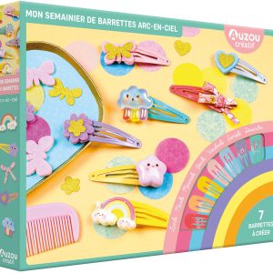 Mon coffret d'artiste Mon semainier de barrettes arc en ciel - Auzou