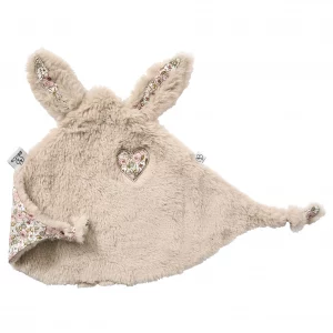 Doudou lapin petit coeur - fausse fourrure angora beige / liberty - BB&Co