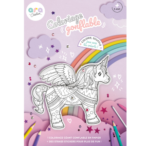 Coloriage gonflable Licorne Géante - Ara Créative