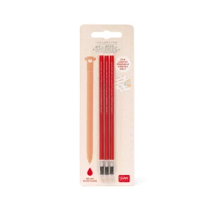 Set de 3 Recharges Stylo à Encre Gel Effaçable Rouge – Legami