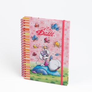 Cahier à spirale A5 élastique à paillettes Diddlina - Diddl