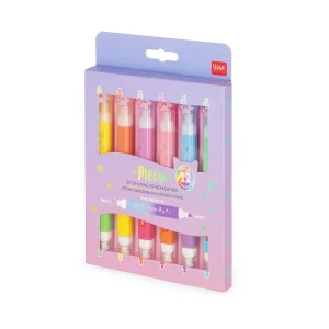 Set de 6 surligneurs à double pointe Kitty Meow - Legami