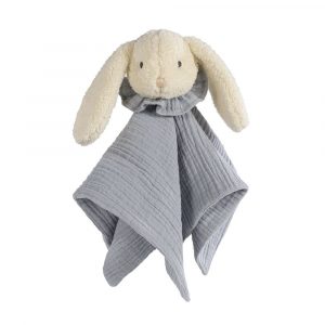 Doudou lapin gaze de coton bleu - Walking Mum