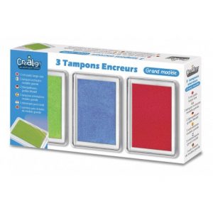 Pack 3 Encreurs vert, bleu et rouge avec boite de rangement - Créalign'